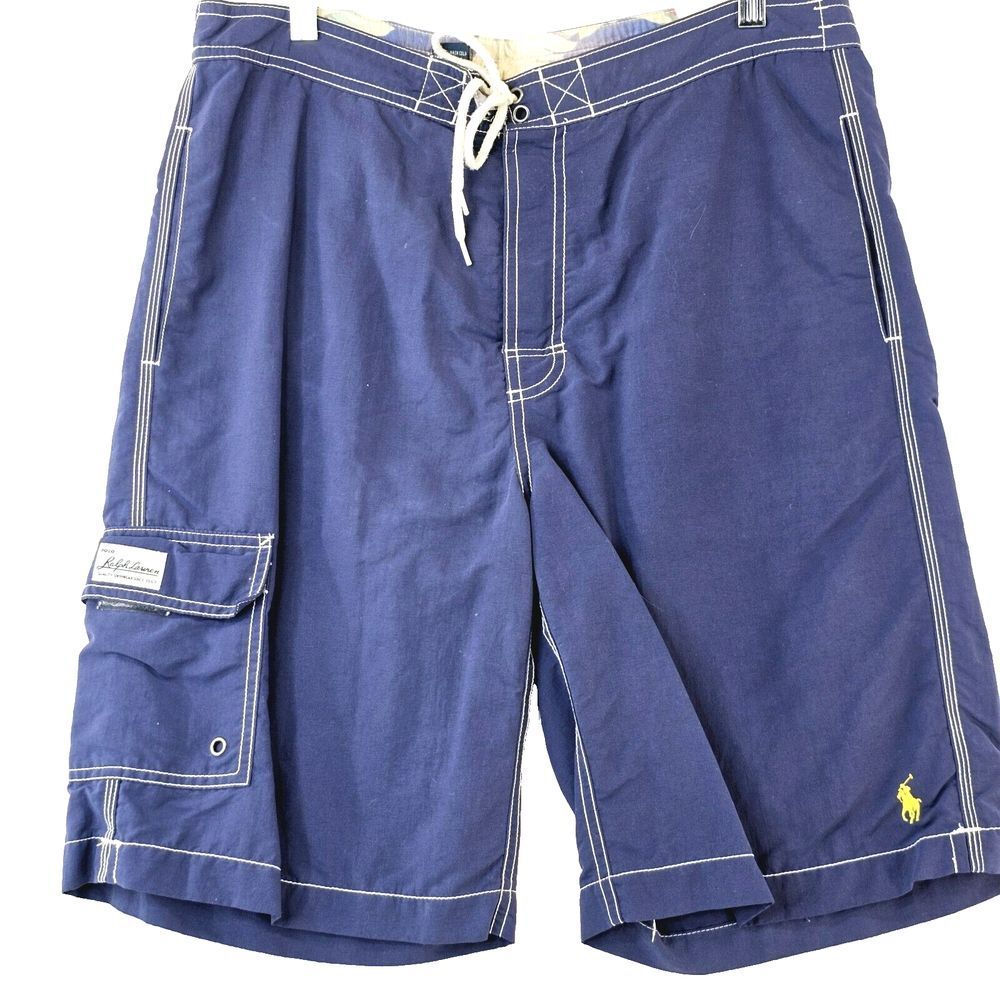 Polo Ralph Lauren Board Shorts‎ Men's Small Blue Casual Swim Beach Pool Pockets